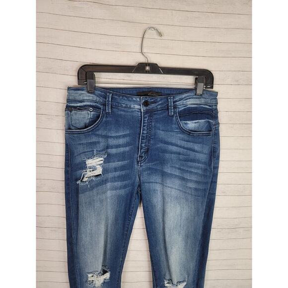 KANCAN SKINNY FIT DISTRESSED JEANS, SZ 30 - Picture 3 of 14